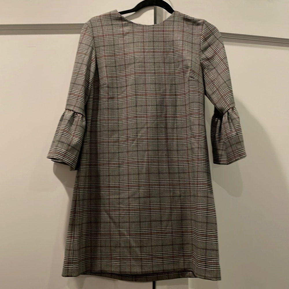 Zara plaid mini dress, black plaid